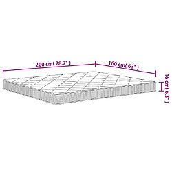 vidaXL Matelas en mousse moyennement doux 160x200 cm pas cher