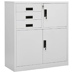 vidaXL Armoire de bureau Gris clair 90x40x102 cm Acier 