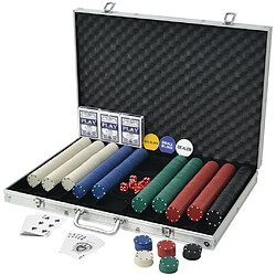 vidaXL Jeu de poker avec 1000 jetons Aluminium