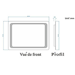 Acheter Miroir de salle de bain avec lumières Led 80x60cm (LxH)