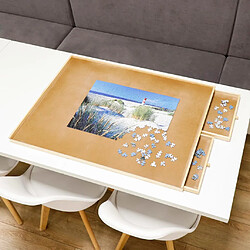 HI Table de puzzle avec 4 tiroirs 76x57x4,5 cm Bois