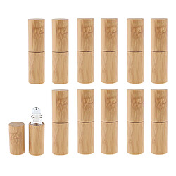 12 Pièces à La Main En Bambou Rechargeable Vide Huile Essentielle Maquillage Rouleau Sur Bouteille