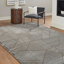 Thedecofactory TEXTURA TRIANGLE - Tapis motifs géométriques beige 160x230 pas cher