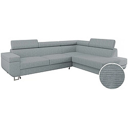 Palozi Sofa Canapé d'angle Droit Fonti en velours côtelé - 5 places - Gris