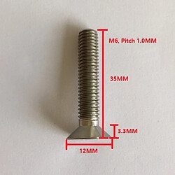 5pcs alliage de titane à tête hexagonale à tête fraisée filet filetés m6x35