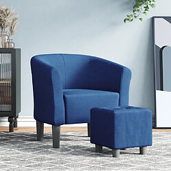 Maison Chic Fauteuil cabriolet et repose-pieds,Fauteuil luxe pour relax bleu tissu -MN12738