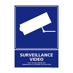 Signaletique Biz Panneau Information Surveillance Vidéo. Signalisation Information et Vidéoprotection. Autocollant - 450 x 630 mm - Adhésif - Adhésif 