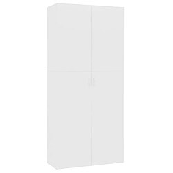 vidaXL Armoire à chaussures Blanc 80 x 35,5 x 180 cm Bois d'ingénierie