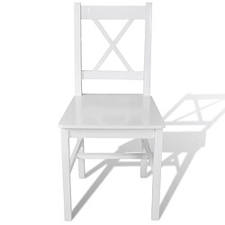 Decoshop26 Lot de 4 chaises de salle à manger cuisine design simple en bois de pin blanc CDS021232