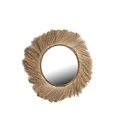 Miroir mural Romimex Naturel Fibre végétale 90 x 4 x 90 cm Rond