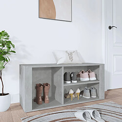 vidaXL Armoire à chaussures Gris béton 100x35x45 cm Bois d'ingénierie 