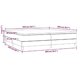 Acheter vidaXL Sommier à lattes de lit avec matelas Gris foncé 200x200cm Tissu