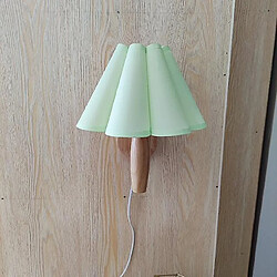 Universal Fairy Sail Nouveau Japonais Bois Base Cuisine Chambre Apprendre Applique Murale Avec Vintage Tissu Pétales Abat-jour E27 Lumineux (Vert)