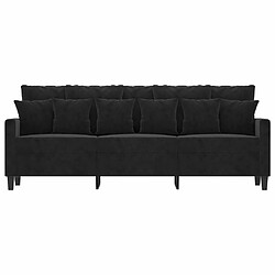 Avis Maison Chic Canapé à 3 places,Canapé droit,Sofa de Salon,Banquette Noir 180 cm Velours -GKD528801