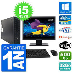 PC HP 600 G1 SFF Ecran 22" Intel i5-4570 RAM 32Go Disque 500Go Windows 10 Wifi · Occasion 