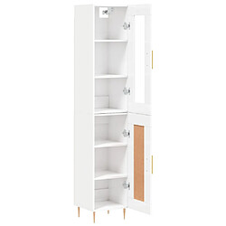 Avis vidaXL Buffet haut Blanc brillant 34,5x34x180 cm Bois d'ingénierie