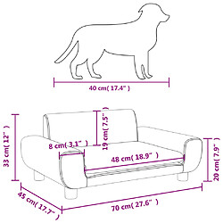 vidaXL Lit pour chien rose 70x45x33 cm velours pas cher