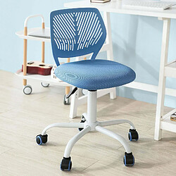 SoBuy FST64-BL Chaise de Bureau Ergonomique Fauteuil Pivotant Chaise pour Ordinateur Hauteur Réglable -Bleu (Bleu)