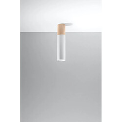 Sollux Plafonniers encastrables Flush Light Blanc, Bois naturel GU10