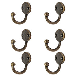 crochets de vêtement Lot 6pcs Rétro Crochet Cintre Mural Porte Manteau Chapeau en Alliage - Bronze 35 * 30 mm