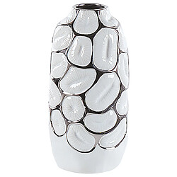 Beliani Vase décoratif CENABUM Céramique 28 cm Blanc