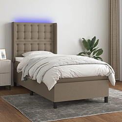 Sommier à lattes,Cadre à lattes de lit pour Adulte matelas et LED Taupe 90x190 cm Tissu -MN88112