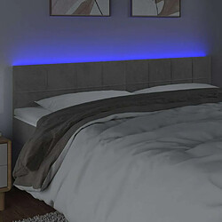 Avis Maison Chic Tête de lit scandinave à LED,meuble de chambre Gris clair 200x5x78/88 cm Velours -MN74178