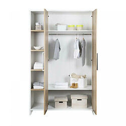 Schardt Armoire Eco Plus 2 portes avec étagères chêne Halifax blanc 181x113x53cm