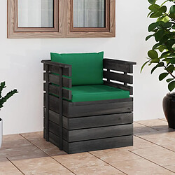 vidaXL Fauteuil de jardin avec coussins Bois de pin 