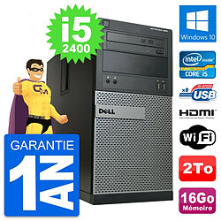 PC Tour Dell OptiPlex 390 MT i5-2400 RAM 16Go Disque 2To HDMI Windows 10 Wifi · Occasion 