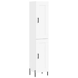 Maison Chic Buffet,Meuble de Rangement,commode pour salon,Cuisine Blanc 34,5x34x180 cm Bois d'ingénierie -MN15116