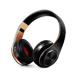 Universal Casque Bluetooth pliant Bluetooth sans fil (or rose noir) pas cher