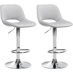 Acheter Non Lot de 2 tabourets de bar Camden velours chrome