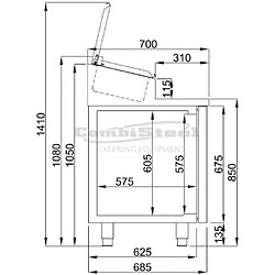 Saladette réfrigérée 7 GN 1/3 - 2 portes - Combisteel