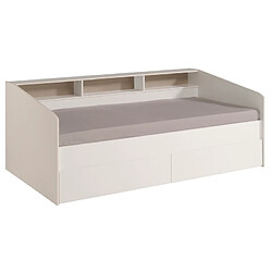 But Lit banquette 90x190 ou 90x200 cm avec 2 tiroirs SLEEP blanc