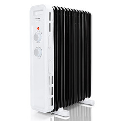 Aigostar Luke - Radiateur à bain d'huile 2300W, 11 éléments chauffants. 3 niveaux de puissance et thermostat réglable. Protection contre la surchauffe et les basculements. Design exclusif.