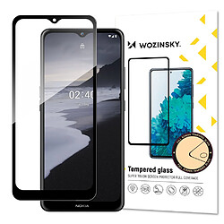 Ozzzo wozinsky super durable full glue verre trempe plein ecran avec cadre coque friendly nokia 2.4 noir