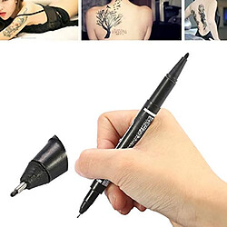 10pcs Stylo Feutre Marqueur Pen Noir de Tatouage à Deux Extrémités - Accessoires à Tatouer / c pas cher