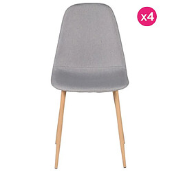 Lot de 4 Chaises Repas Contemporain en Tissu Gris Lira KosyForm