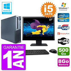 PC Lenovo M82 SFF Ecran 27" i5-3470 RAM 8Go Disque 500Go Graveur DVD Wifi W7 · Occasion 