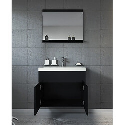 Avis Auco Meuble de salle de bain de Montreal 02 - Armoire de rangement Meuble lavabo evier Meuble lavabo Noir brilliant 60x35 cm