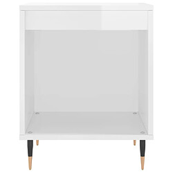 Maison Chic Lot de 2 Tables de chevet,Table de nuit,Table d'appoint pour salon blanc brillant 40x35x50 cm -MN35721 pas cher