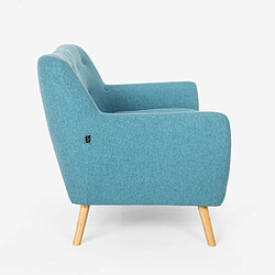 LE ROI DU RELAX Canapé 2 places en tissu de style scandinave confortable moderne Irvine | Couleur: Bleu pas cher