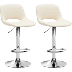 Acheter Non Lot de 2 tabourets de bar Camden simili cuir chromé