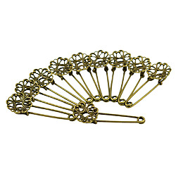 Avis 10pcs Rétro Épingles à Nourrice Fleurs Broches Épingles en Cuivre Bronze pour Filigrane Artisanat Diy