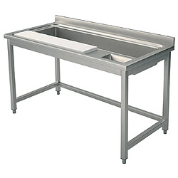 VIRTUS GROUP Table Inox de Préparation de Légumes avec Planche à Découper et Bac - L 1200 mm - Virtus