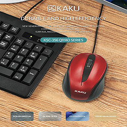 iKAKU KSC-356 Souris d'ordinateur optique 3 boutons 1500 DPI USB Rouge pas cher