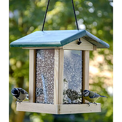 dobar Mangeoire à oiseaux avec silo bois FSC naturel et vert