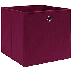 Maison Chic Lot de 10 Boîtes de rangement,Boîtes de stockage Tissu intissé 28x28x28cm Rouge foncé -MN453427