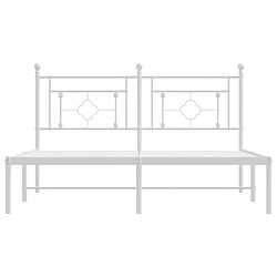 Maison Chic Cadre/structure de lit métal et tête de lit pour adulte - Lit Moderne Chambre blanc 150x200 cm -MN34664 pas cher